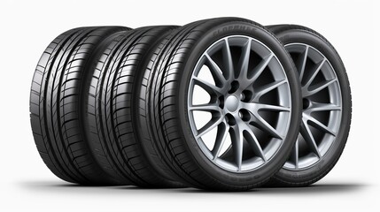 four tires on a clean white background