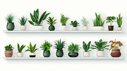 plant-filled shelving unit, bringing nature indoors