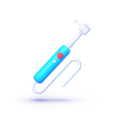 Dental drill 3d icon for web design. Vector illustration