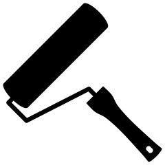 Paint roller silhouette icon.
