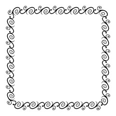 simple seamless vector square hand draw sketch floral border
