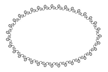 simple seamless vector oval hand draw sketch floral border
