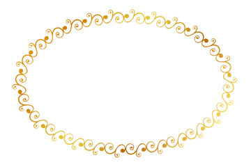 simple seamless vector gold golden oval hand draw sketch floral border
