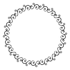 simple seamless vector circle hand draw sketch floral border
