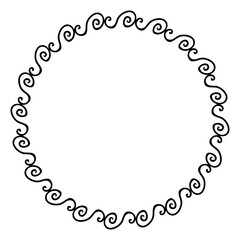 simple seamless vector circle hand draw sketch floral border
