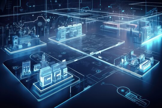 Workshop of a modern smart factory