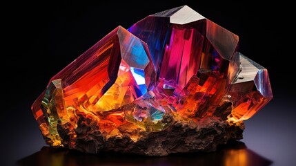 An image of a mesmerizing crystal stone, its intricate facets and vibrant colors.