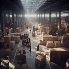 A small warehouse filled with goods - obrazy, fototapety, plakaty