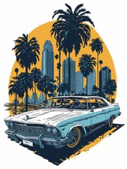 Colorful shadow design artwork, professional realistic car photography