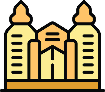 recommend clip art: Tourism building icon outline vector. Malta landmark. Cross stamp color flat