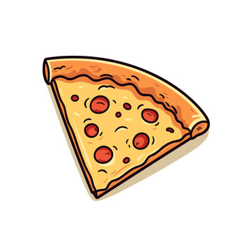 Cute pizza illustration; perfect for small businesses, food trucks, Italian restaurants, pizzerias, and culinary events.