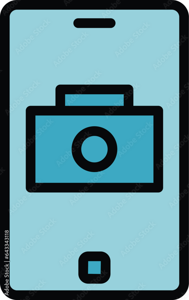 Wall mural camera icon outline vector. button screen. zoom photo color flat - Wall murals