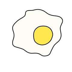 fried egg isolated on white background