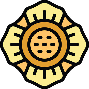 recommend clip art: Rainforest rafflesia icon outline vector. Tropical plant. Sabah floral color flat