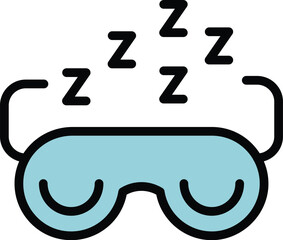 Sleeping mask icon outline vector. Coffee food. Drink home color flat
