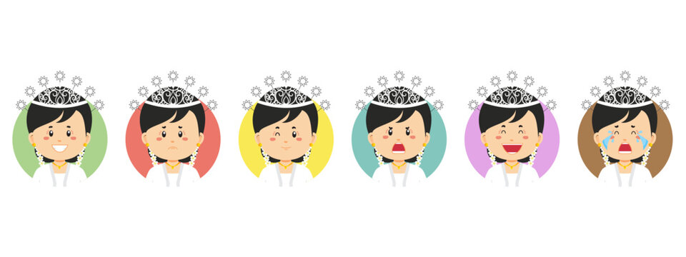 Banten Indonesian Avatar with Various Expression
