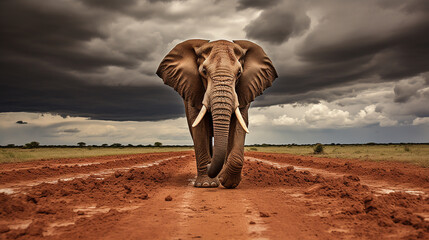 Fototapeta premium Free_photo_elephant_on_the_road