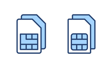 Sim card icon vector. dual sim card sign and symbol