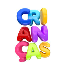 children's day label in 3d render for marketing campaign in brazil in portuguese