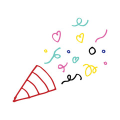 Fototapeta premium Cone and confetti illustration
