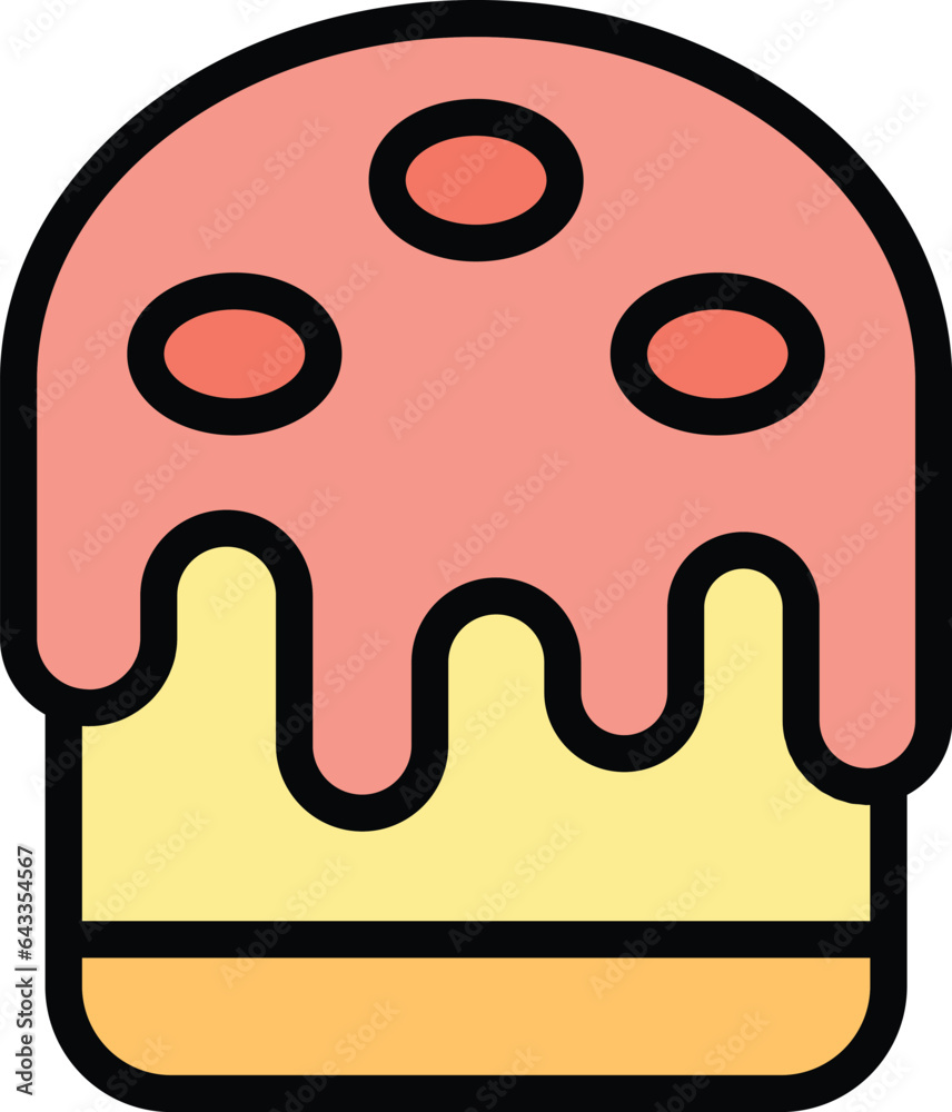 Canvas Prints Raisin panettone icon outline vector. Cake bread. Sweet food color flat - Canvas Prints