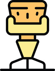 Soft bar stool icon outline vector. Modern seat. Retro cafe color flat