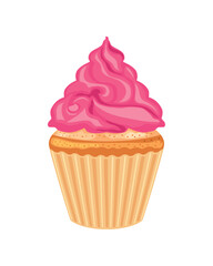 sweet cupcake icon on white background