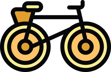 Rent bike icon outline vector. Hotel facility. Modern accommodation color flat