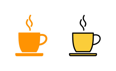 coffee cup icon set for web and mobile app. cup a coffee sign and symbol