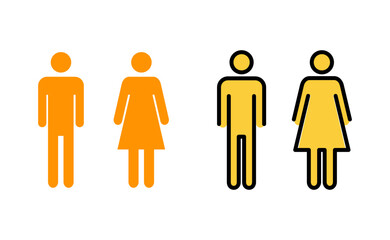 Man and woman icon set  for web and mobile app. male and female sign and symbol. Girls and boys