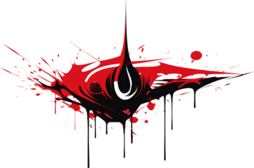 Red Blood Splatter Grunge and Spooky Graffiti Tattoo AI Generative