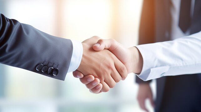 handshake between two businessmen. generative ai