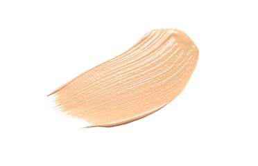 Smear of skin foundation isolated on white, top view