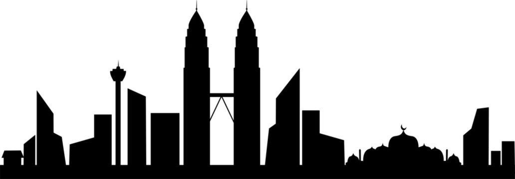 Malaysia Independence day, Kuala Lumpur city skyline silhouette 