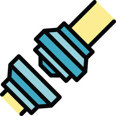 Top lock belt icon outline vector. Car safety. Security road color flat