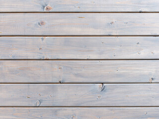 Blue painted wooden planks. Woodgrain texture background of boards in horizontal direction. Building wall exterior close up.