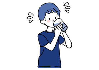 Boy drinking water