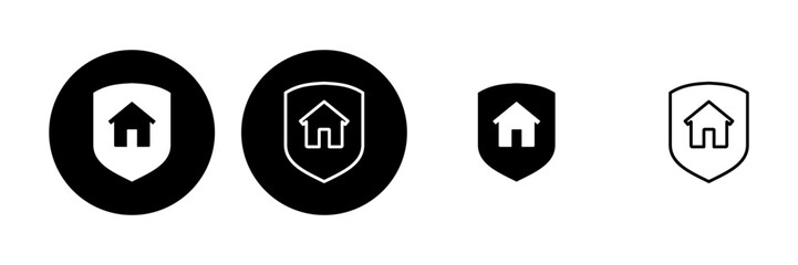Home insurance icon set. home protection icon
