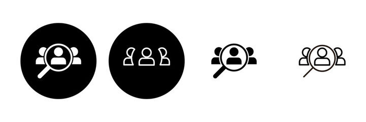 Hiring icon set. Search job vacancy icon. Human resources concept. Recruitment