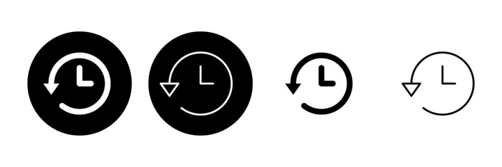 History icon set. recent event history