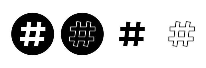 Hashtag icon set. hashtag symbol