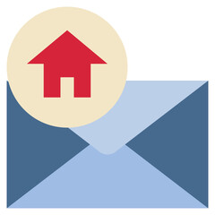 home address contact envelope message flat style