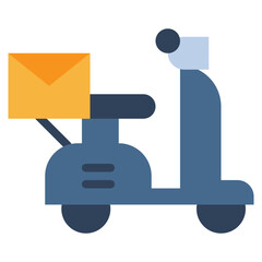 motorcycle delivery customer services flat style