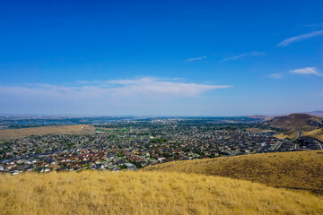 Fototapeta na wymiar Tri-Cities Washington, Pasco, Kennewick and Richland from high vantage point 