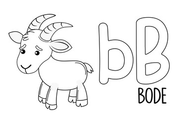 Goat coloring page. Art for children's literacy.
