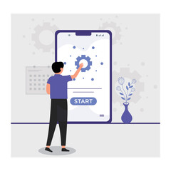  Mobile UI flat design illustration vector element