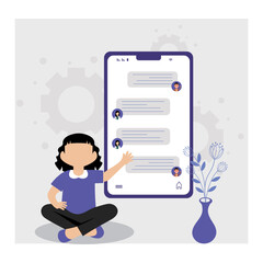  Mobile UI flat design illustration vector element