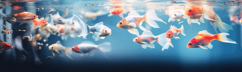 Fishes underwater banner