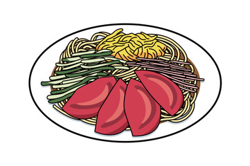冷やし中華　イラスト