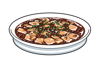 麻婆豆腐　イラスト